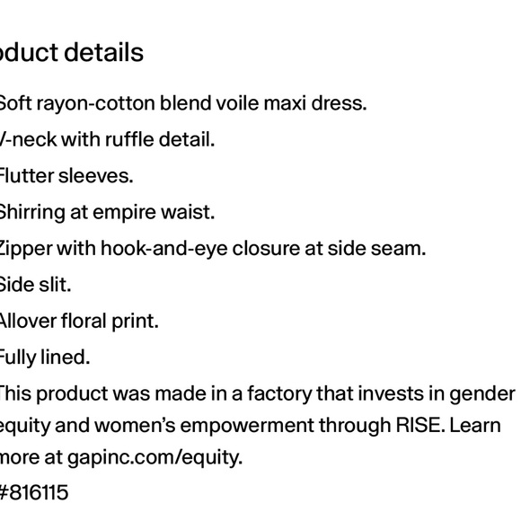 GAP Black and Pink Floral Maxi Dress - Picture 4 of 4